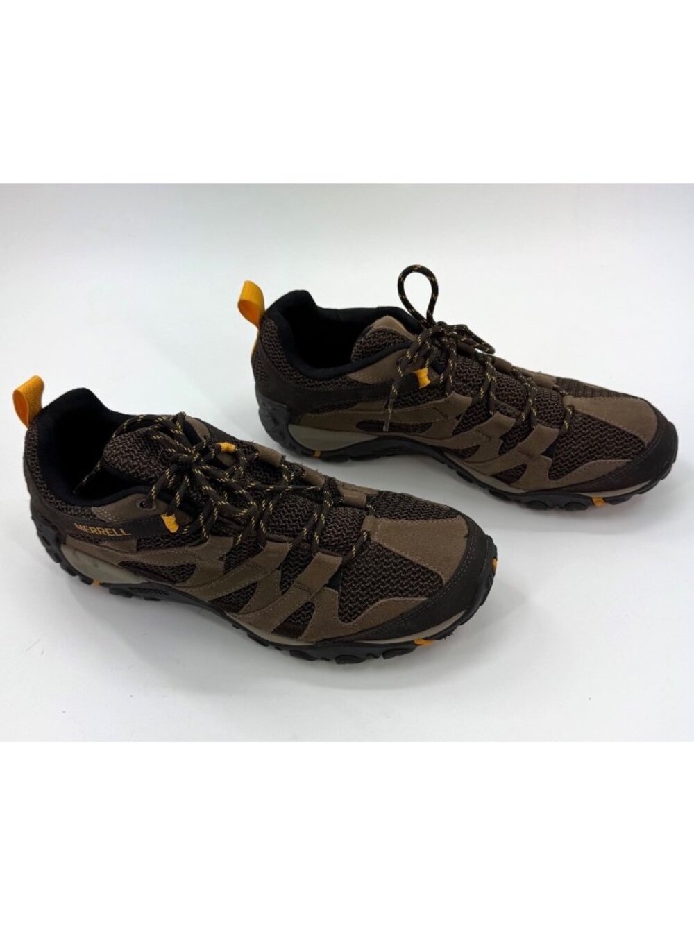 Merrell Alverstone Mens Brown Suede Hiking Shoes Vibram Soles Size US 12